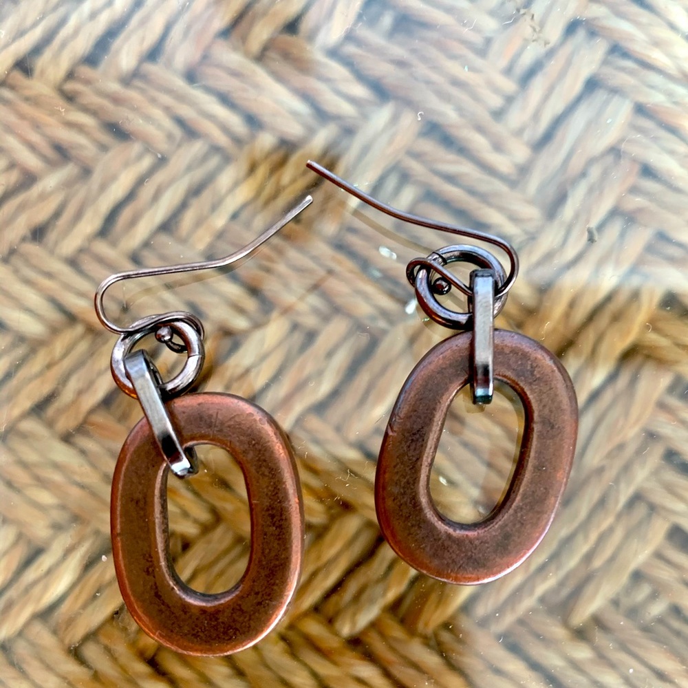 Ben-Amun Copper Bronze Circle Earrings